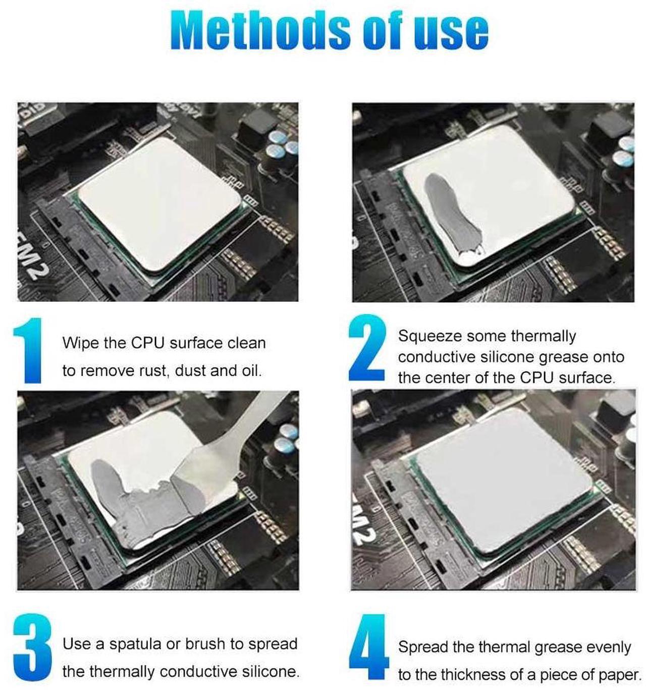 Alt view image 5 of 6 - Maxtor Thermal CTG8 12.8W/mk thermal paste,Gaming grade CPU/GPU/cooling fan overclocking thermal grease,High TDP device cooling solution,4g syringe installation 10 g