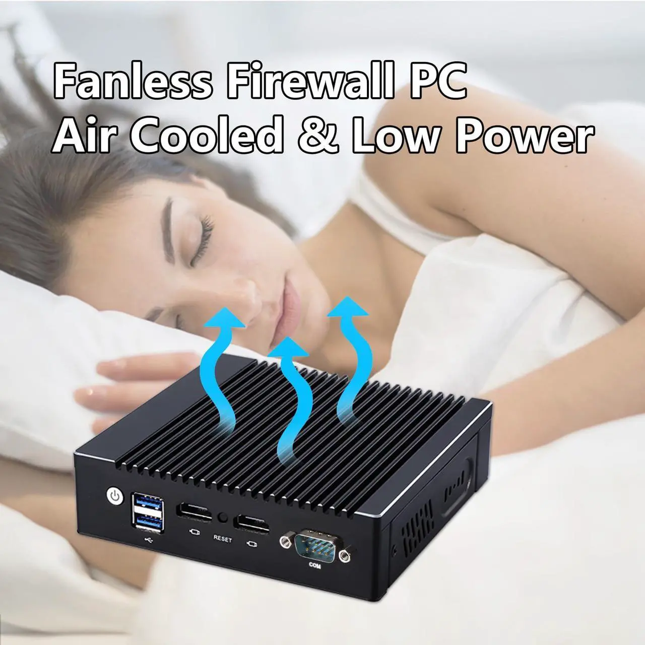 Alt view image 5 of 5 - VNOPN Micro Firewall Appliance N3700 Quad Core, 2.5GbE Intel 4 Ports Dual HD, Fanless Mini PC 8GB DDR3 128GB mSATA SSD, Network Router Box, RS232 COM, Support AES NI Windows 10