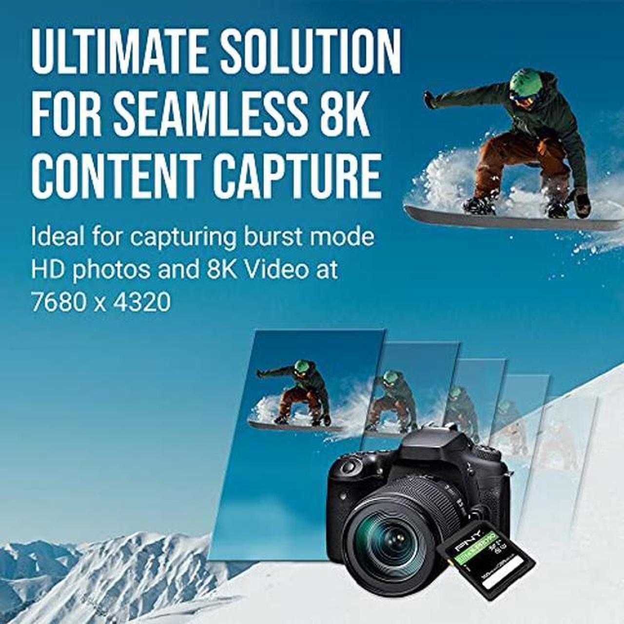 Alt view image 5 of 5 - PNY 128GB EliteX-PRO90 Class 10 U3 V90 UHS-II SDXC Flash Memory Card