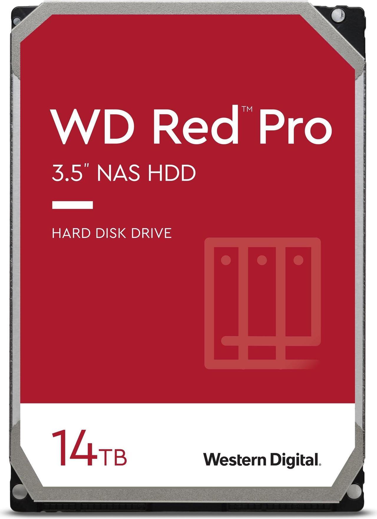 Western Digital 14TB WD Red Pro NAS Internal Hard Drive HDD - 7200 RPM, SATA 6 Gb/s, CMR, 512 MB Cache, 3.5" -WD142KFGX