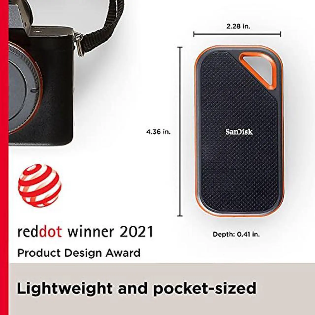 Alt view image 2 of 5 - SanDisk 1TB Extreme PRO Portable SSD - Up to 2000MB/s - USB-C, USB 3.2 Gen 2x2, IP65 Water and Dust Resistance, Updated Firmware - External Solid State Drive - SDSSDE81-1T00-G25
