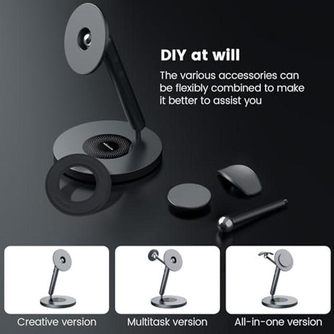 Alt view image 4 of 5 - Nillkin iPad Magnetic Stand with Magsafe Ring,360deg Rotating iPad Mount Stand for iPad, Reader,iPhone,Headphone, Adjustable iPad Tablet Stand Aluminum - Ideal Desk Setup Stand for Work,Live