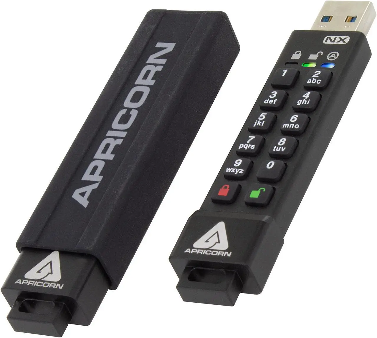 Alt view image 3 of 5 - Apricorn Aegis Secure Key 3 NX 64GB 256-bit Encrypted FIPS 140-2 Level 3 Validated Secure USB 3.0 Flash Drive, ASK3-NX-64GB, black