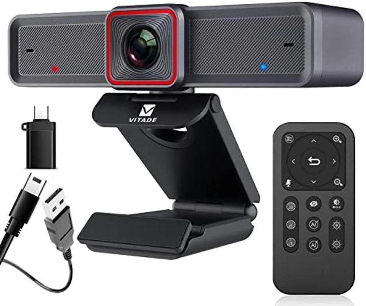 Main image of Vitade 4K Webcam with AI-Powered Framing,Remote Control Web Camera/10X Digital Zoom 30fps cam USB 3.0 HDR/Dual Noise Cancelling Microphones for PC Mac, Streaming, Video Call, Zoom, Skype, Black