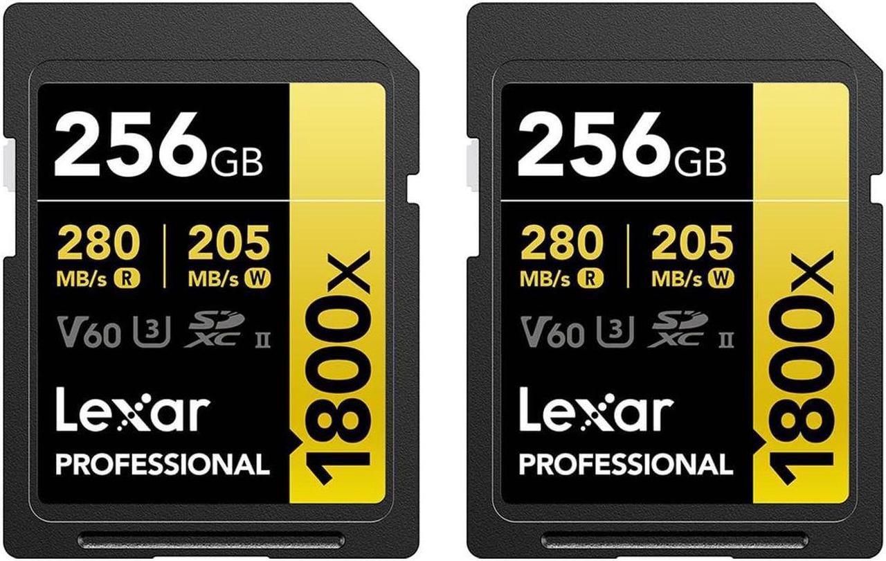 Main image of Lexar Gold Series Professional 1800x 256GB UHS-II SDXC Memory Card, 2-Pack
