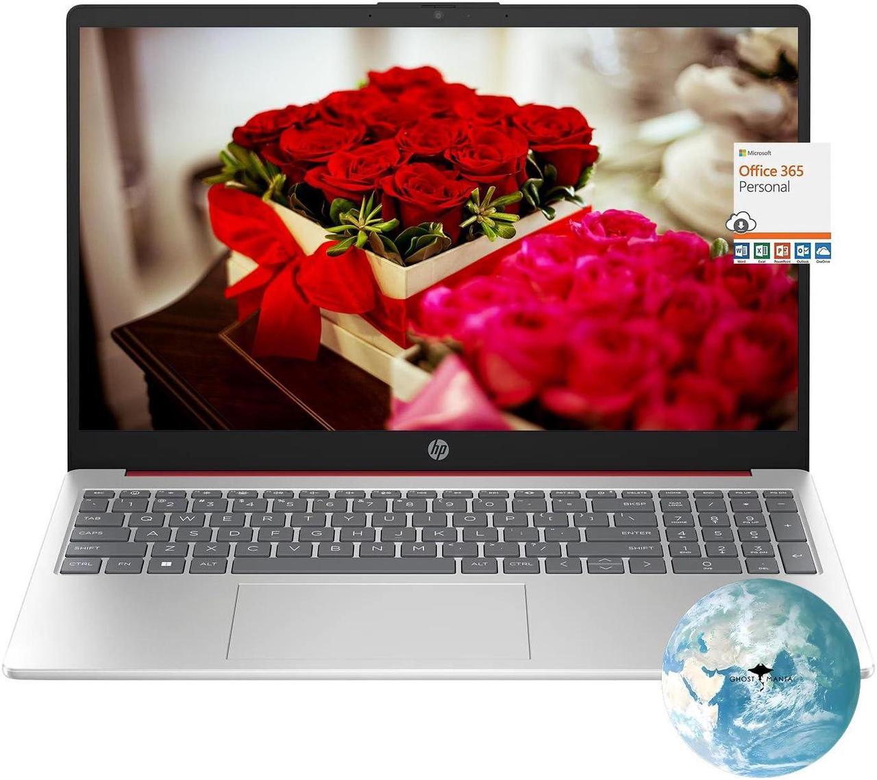 Main image of HP Flagship 15.6 HD Laptop Computer, Intel Quad-Core Pentium N200 (Beat i5-8250U), 16GB RAM, 128GB SSD, WiFi, Webcam, Fast Charge, HDMI, 1 Year Microsoft Office 365, Win 11, w/GM Accessory, Red