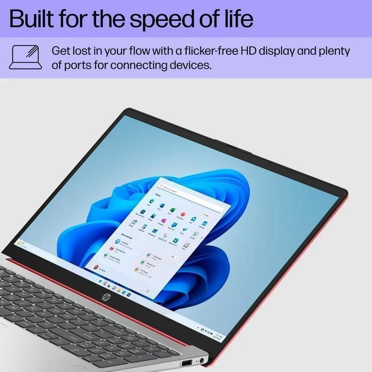 Alt view image 5 of 5 - HP Flagship 15.6 HD Laptop Computer, Intel Quad-Core Pentium N200 (Beat i5-8250U), 16GB RAM, 128GB SSD, WiFi, Webcam, Fast Charge, HDMI, 1 Year Microsoft Office 365, Win 11, w/GM Accessory, Red