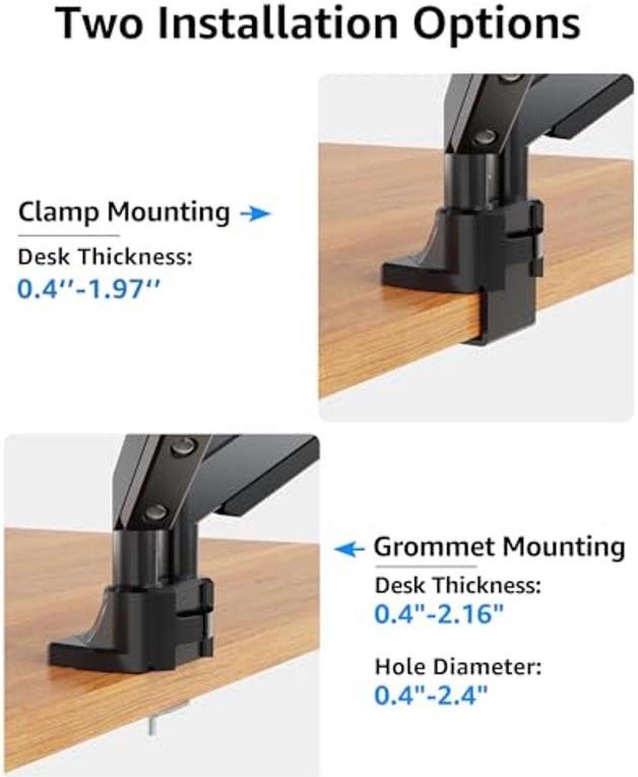 Alt view image 5 of 5 - MOUNTUP Dual Monitor Mount fits 17''-42'' Ultrawide Screen, Holds 6.6-33lbs + MOUNTUP Single Monitor Desk Mount, Adjustable Gas Spring Monitor Arm Support Max 32 Inch, 4.4-17.6lbs Screen