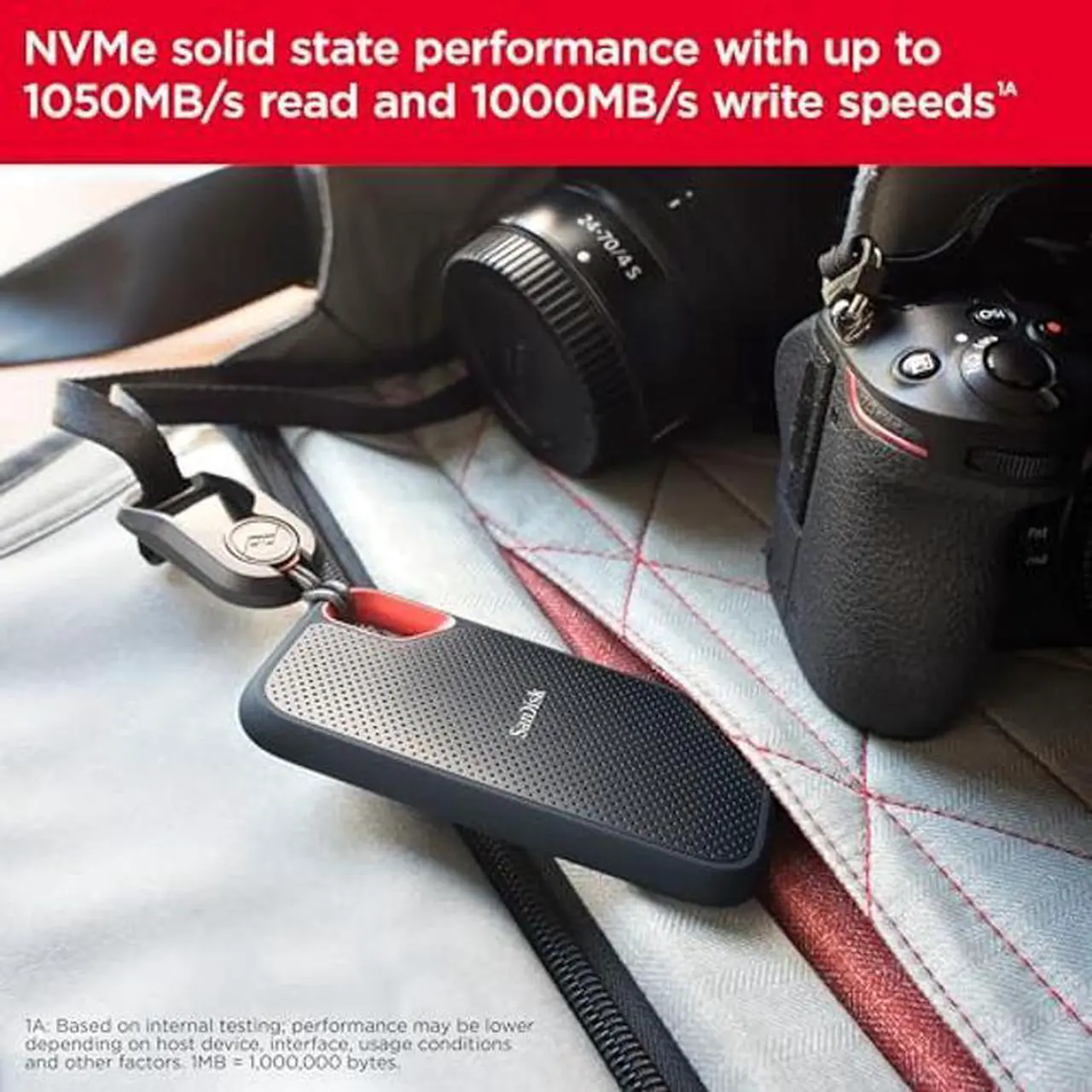 Alt view image 4 of 5 - SanDisk 2TB Extreme Portable SSD - Up to 1050MB/s, USB-C, USB 3.2 Gen 2, IP65 Water and Dust Resistance, Updated Firmware - External Solid State Drive - SDSSDE61-2T00-G25