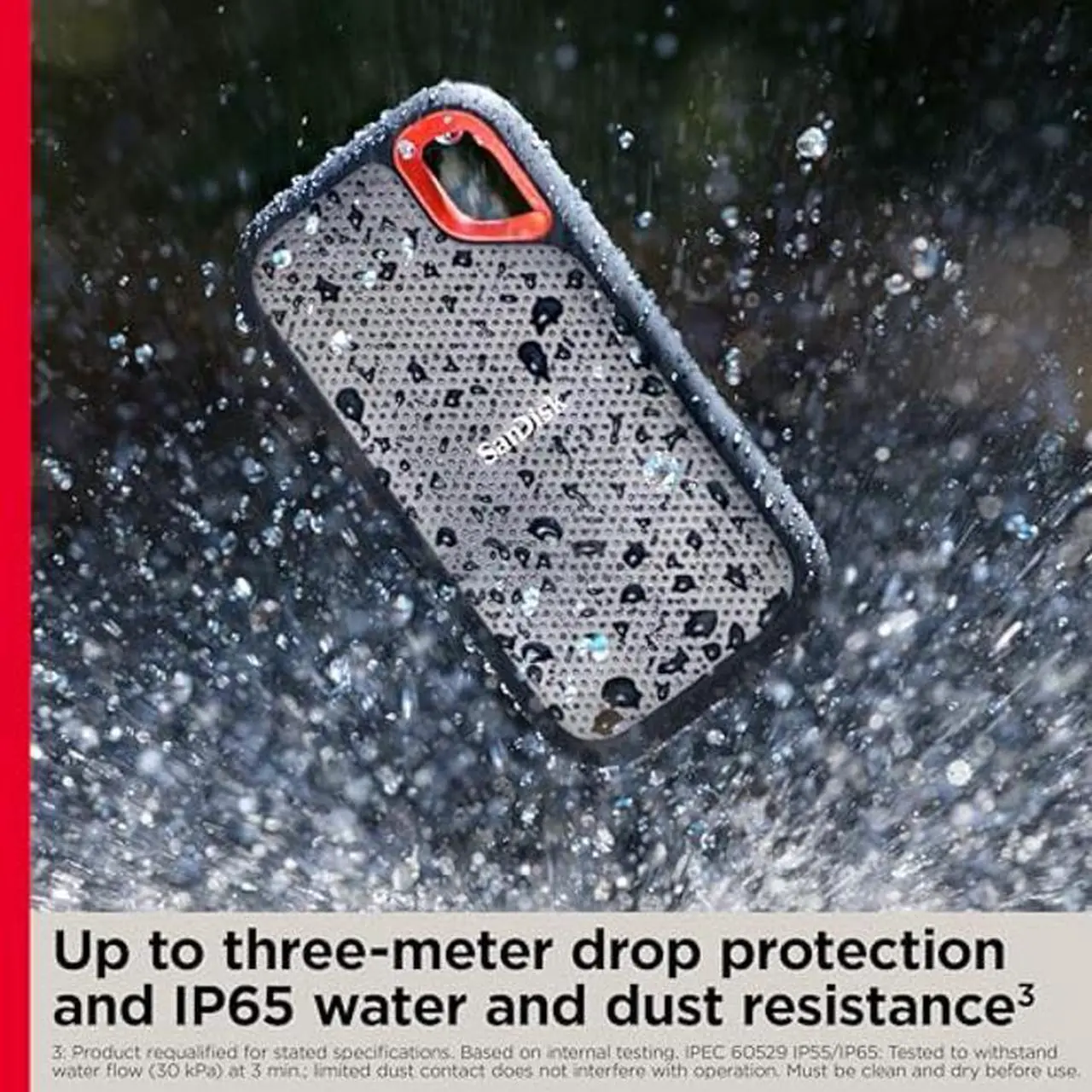 Alt view image 5 of 5 - SanDisk 2TB Extreme Portable SSD - Up to 1050MB/s, USB-C, USB 3.2 Gen 2, IP65 Water and Dust Resistance, Updated Firmware - External Solid State Drive - SDSSDE61-2T00-G25