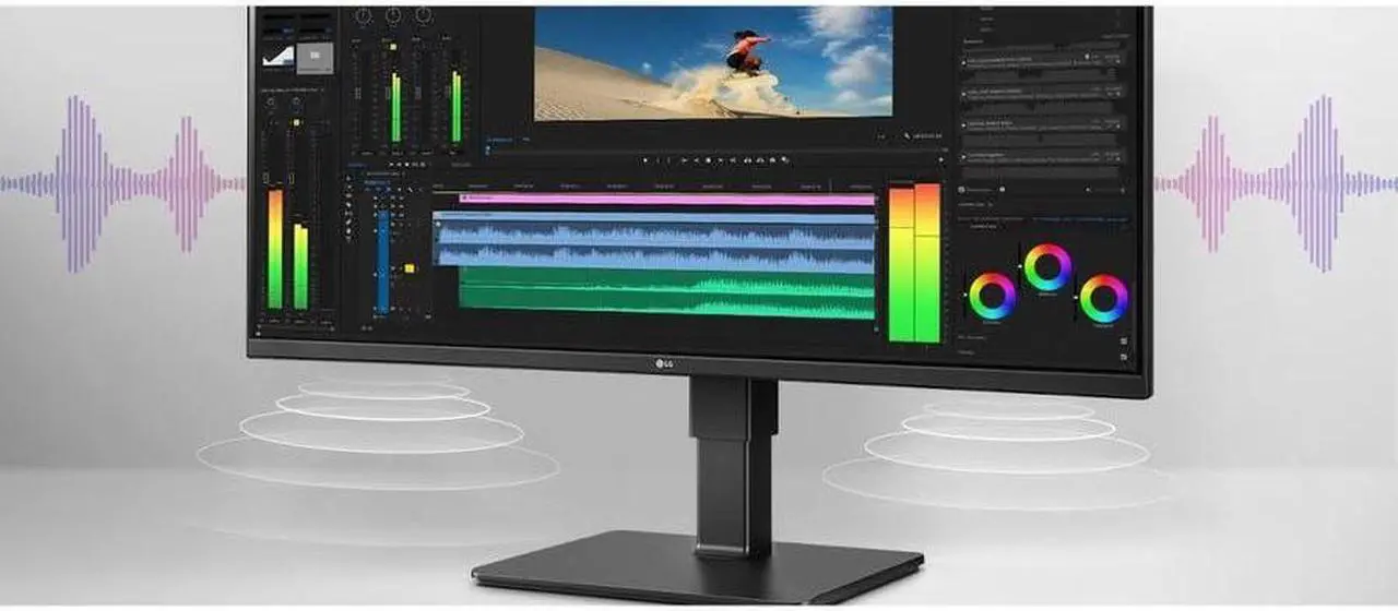 Alt view image 5 of 5 - LG Ultrawide 34BQ77QB-B 34" Webcam UW-QHD Curved Screen LED Monitor - 21:9 - Textured Black