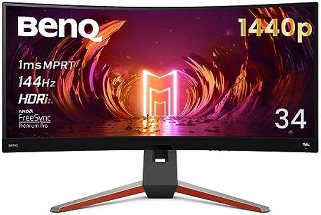 Main image of BenQ MOBIUZ EX3410R Curved Gaming Monitor 34" 2K 1440p 144Hz 1ms w/Remote | HDRi | 1000R | Color Optimizer | Freesync Premium Pro | Eye-Care | Height, Swivel & Tilt | 2.1ch w/ 5w Sub | USB Hub