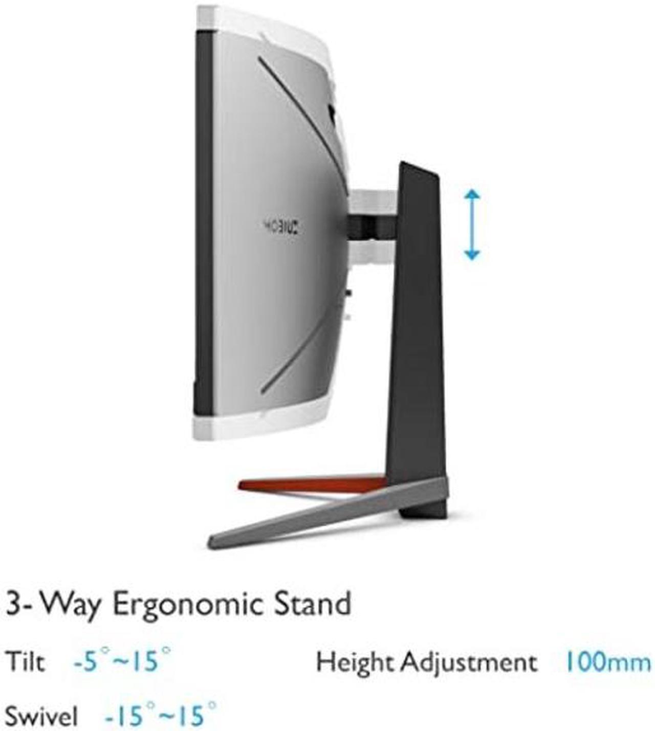 Alt view image 3 of 5 - BenQ MOBIUZ EX3410R Curved Gaming Monitor 34" 2K 1440p 144Hz 1ms w/Remote | HDRi | 1000R | Color Optimizer | Freesync Premium Pro | Eye-Care | Height, Swivel & Tilt | 2.1ch w/ 5w Sub | USB Hub