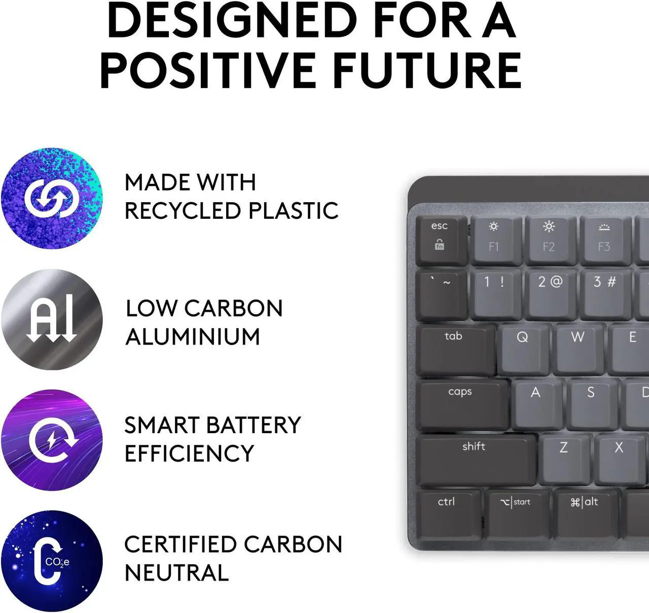 Alt view image 5 of 5 - Logitech MX Mechanical Wireless Illuminated Performance Keyboard, Clicky Switches, Backlit Keys, Bluetooth, USB-C, macOS, Windows, Linux, iOS, Android - With Free Adobe Creative Cloud Subscription
