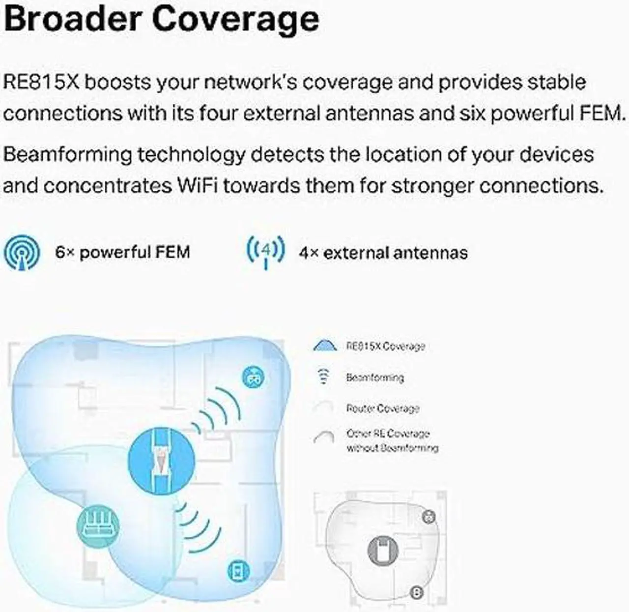 Alt view image 3 of 5 - TP-Link AX5400 WiFi 6 Range Extender with Ethernet Port | Internet Signal Booster for Home | Tri-Band Wireless Repeater Amplifier | Built In Access Point Mode | APP Setup | OneMesh Compatible (RE815X)