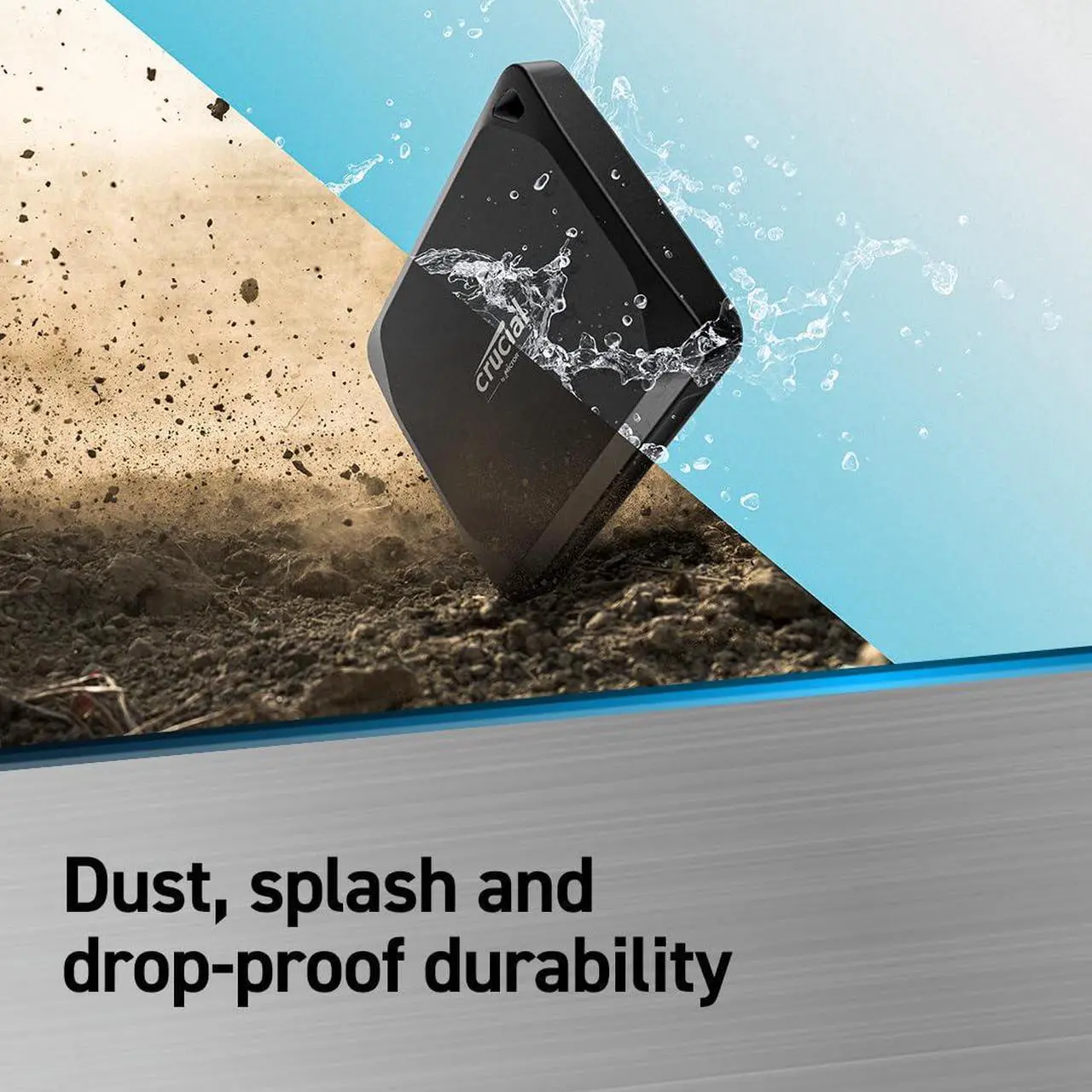 Alt view image 3 of 5 - Crucial X10 Pro 2TB Portable SSD - 2100MB/s Read, 2000MB/s Write, Water/Dust Resistant, for PC and Mac, with Mylio Photos+