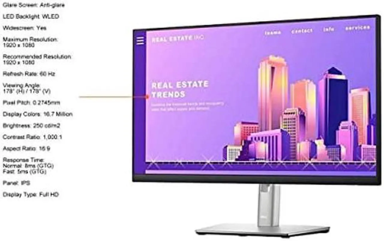 Alt view image 5 of 5 - Dell 24 Monitor - P2422H - Full HD 1080p, IPS Technology, ComfortView Plus Technology