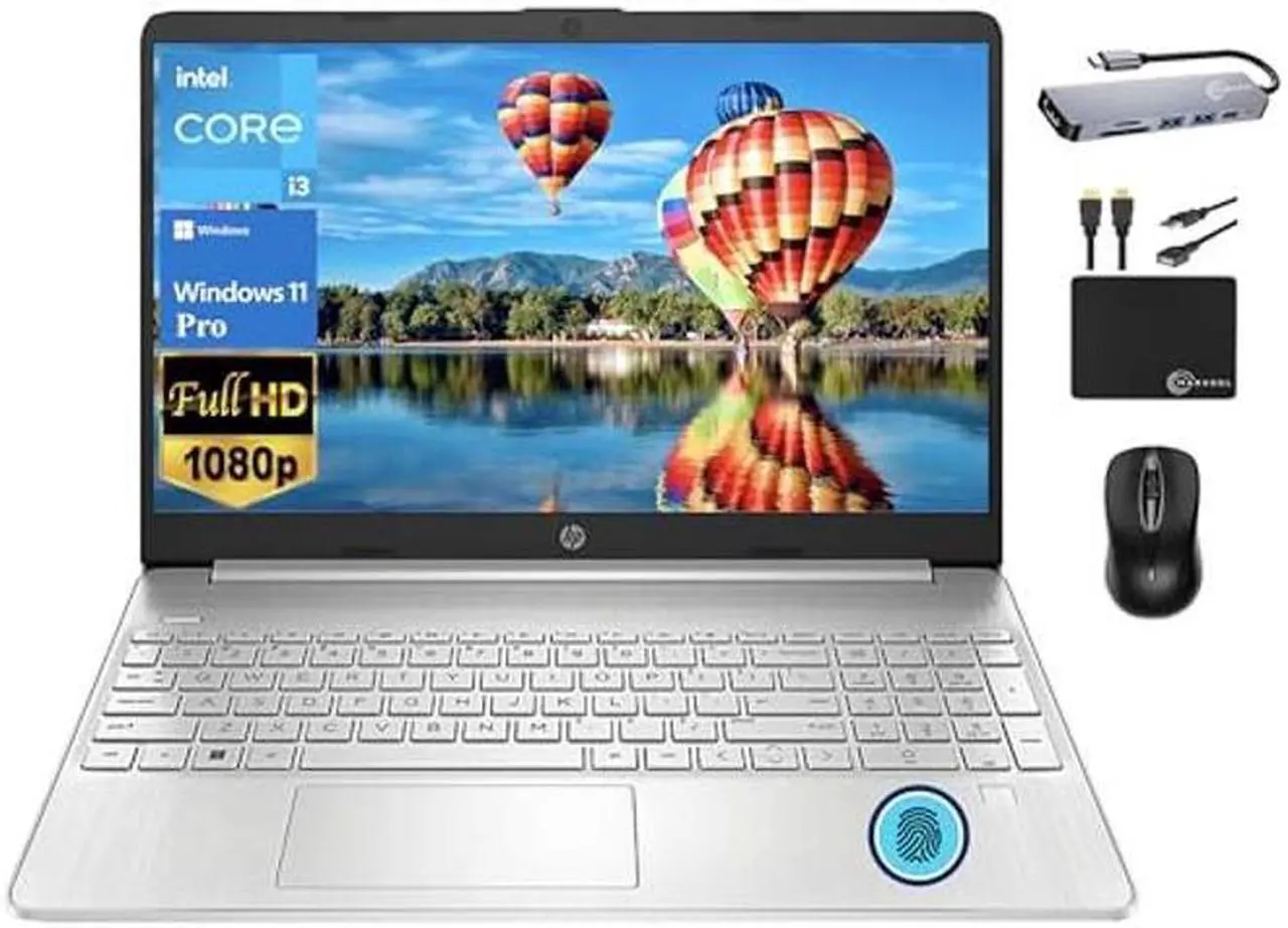 Main image of HP 2024 Newest 15.6" FHD Thin Light Business Laptop, 6-Core Intel i3-1215U (Beat i5-1135G7), 16GB RAM, 1TB SSD, UHD Graphics, Fingerprint Reader, HD Webcam, Wi-Fi 5, Win 11 Pro +MarxsolAccessory
