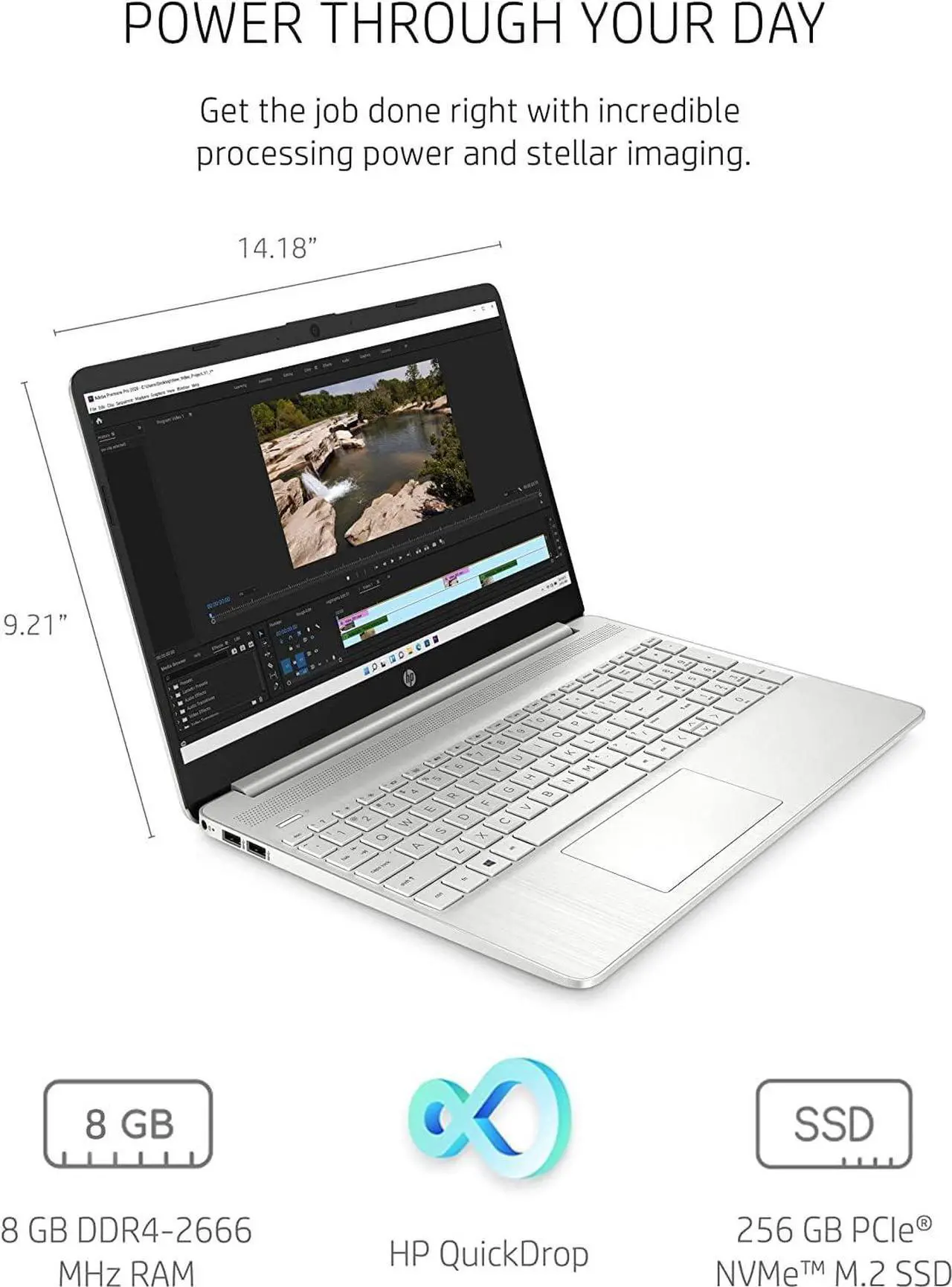 Alt view image 4 of 5 - HP 15 15.6" Full HD Business Laptop Computer[Windows 11 Pro], Intel Core i5-1135G7 (up to 4.2 GHz), 8 GB DDR4 RAM, 256 GB PCIe SSD, Iris Xe Graphics, Numeric Pad, Wi-Fi 6, HDMI, Type-C, w/Hub