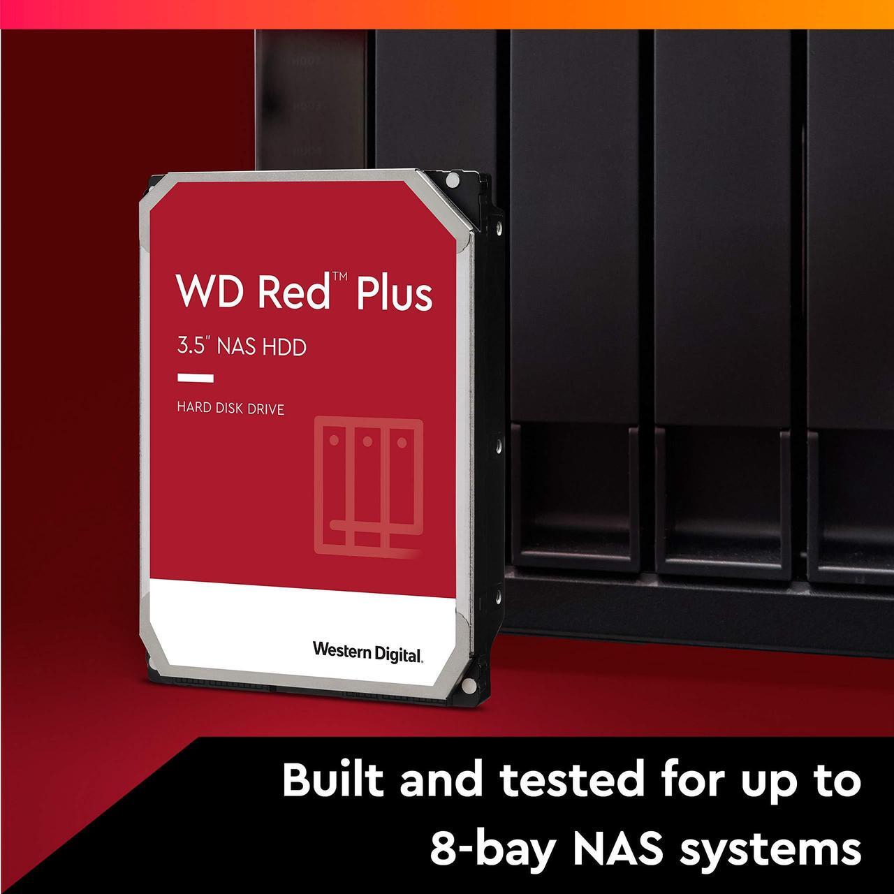 Alt view image 3 of 5 - Western Digital 6TB WD Red Plus NAS Internal Hard Drive HDD - 5400 RPM, SATA 6 Gb/s, CMR, 256 MB Cache, 3.5" -WD60EFPX
