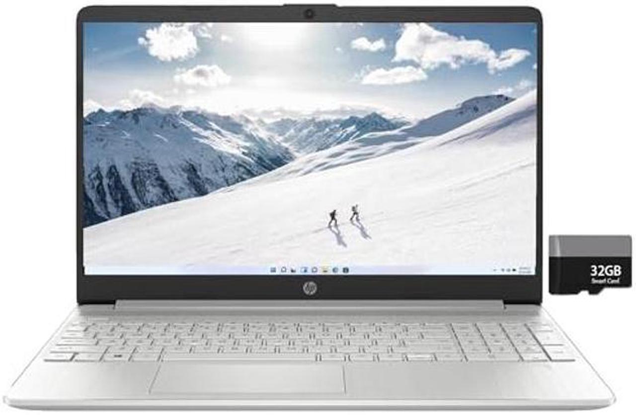 HP 15.6" Laptop, Intel Core i3-1215U Processor, 16GB RAM, 1TB SSD, FHD Display, Numeric Keypad, Bluetooth, Wi-Fi, Long Battery Life, SD Card Reader, Windows 11 Home, Alpacatec MicroSD, Silver