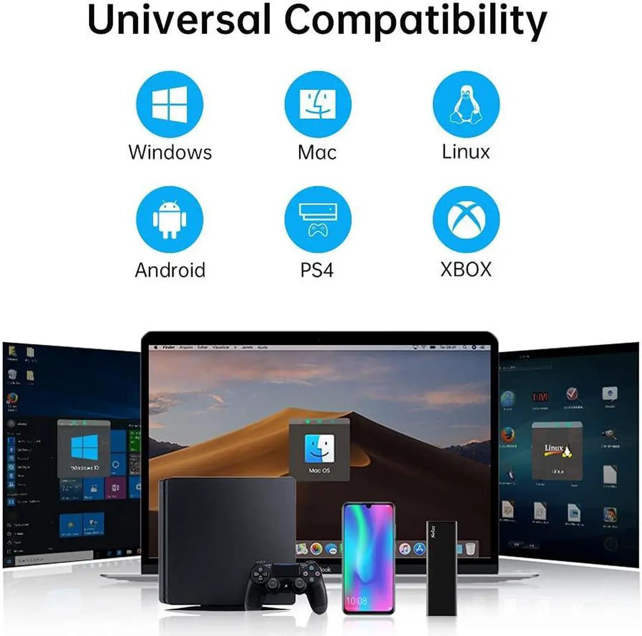 Alt view image 4 of 5 - Netac 2TB Portable SSD USB 3.2 Gen 2 (10 Gbps, Type-C) External Solid State Drive Backup Slim Portable Drive for File Storage/Business Travel Essential, Rapid Read & Write Low Noise, Zslim