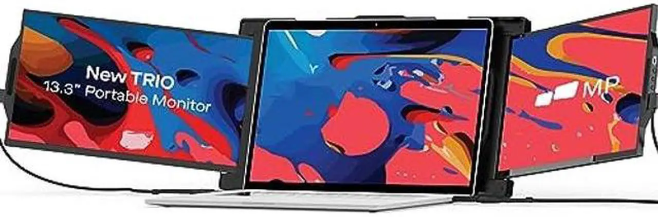 Main image of Trio 13.3" Mobile Pixels Portable Laptop Monitor(2023 Version), FHD IPS Triple Monitor with Built-in Kickstand, Type-C/USB A Laptop Screen Extender(Optional Magnets), Windows/Android/macOS/Switch