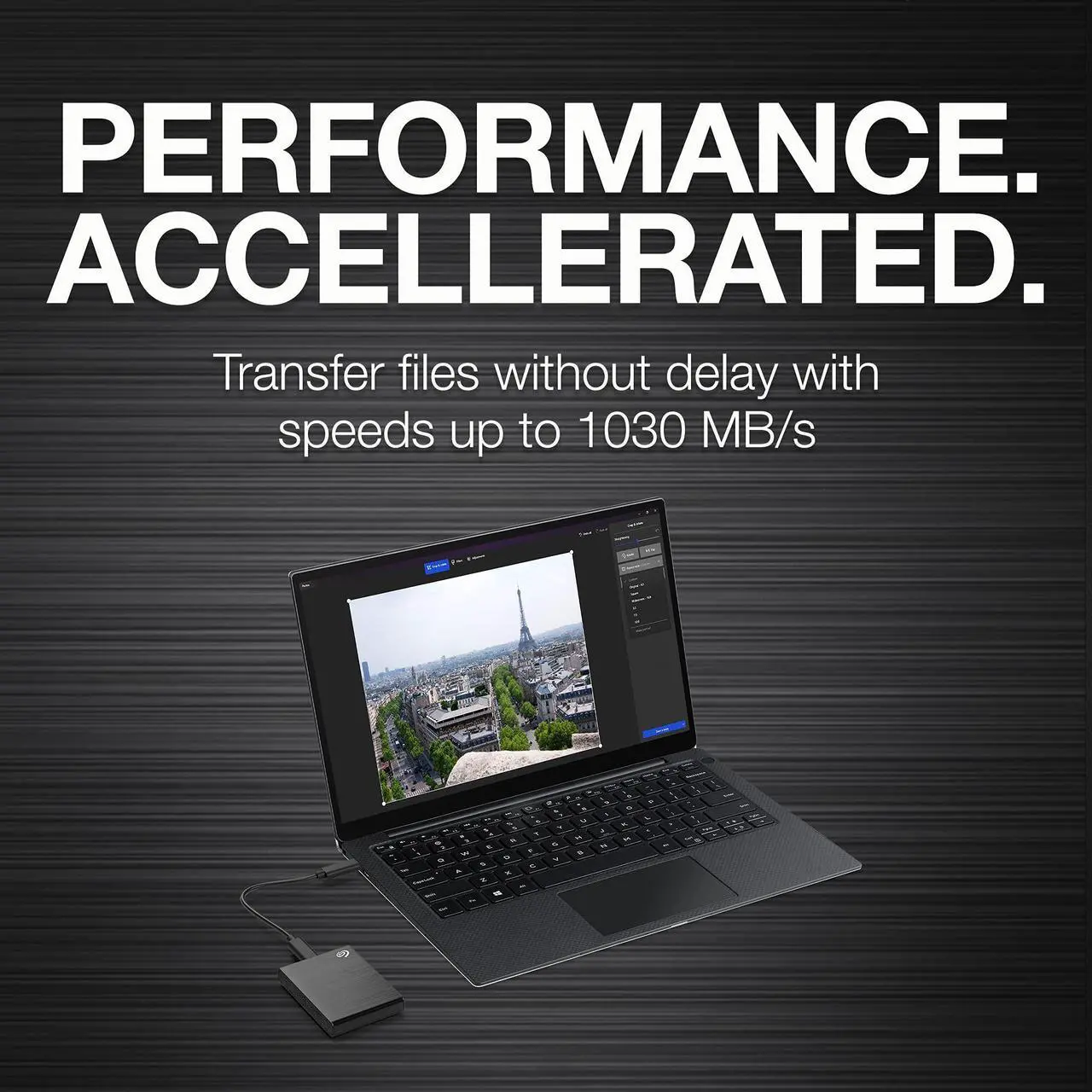 Alt view image 2 of 5 - Seagate One Touch 2TB External SSD Portable - Black, speeds up to 1030MB/s, with Android App, 1yr Mylio Create and Rescue Services (STKG2000400)