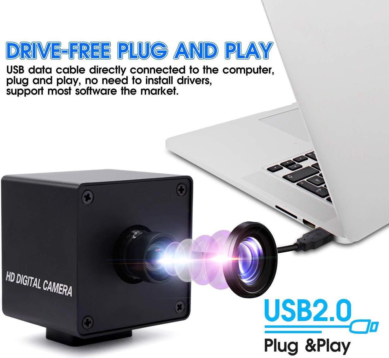 Alt view image 3 of 5 - 13 Megapixel USB Camera No Distortion Fixed Focus Webcam MJPEG 15fps 3840x2880 IMX214 Sensor USB with Camera for Computer PC Laptop Desktop,Support Most OS