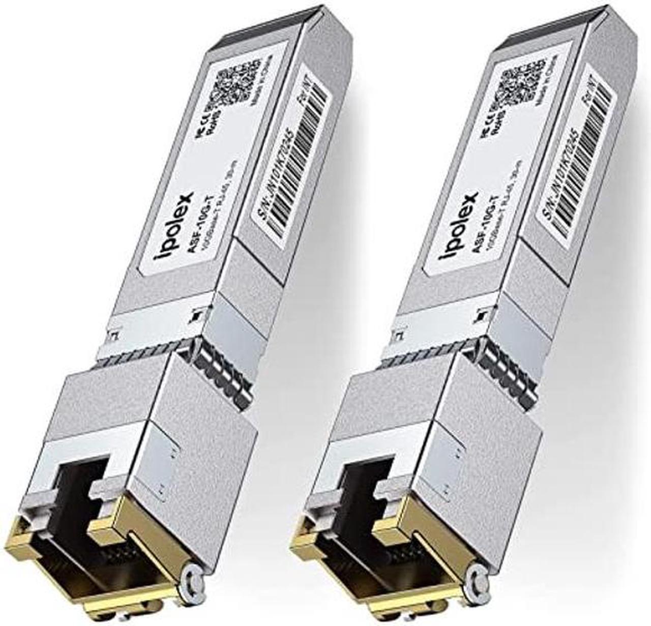 Main image of 10G SFP+ RJ45 Copper Transceiver, 10GBase-T RJ-45 SFP+ Module, up to 80 Meters for Cisco, Ubiquiti UniFi, Mikrotik, Fortinet, Netgear, D-Link, Supermicro, TP-Link (CAT.6a/CAT7), 2 Pack