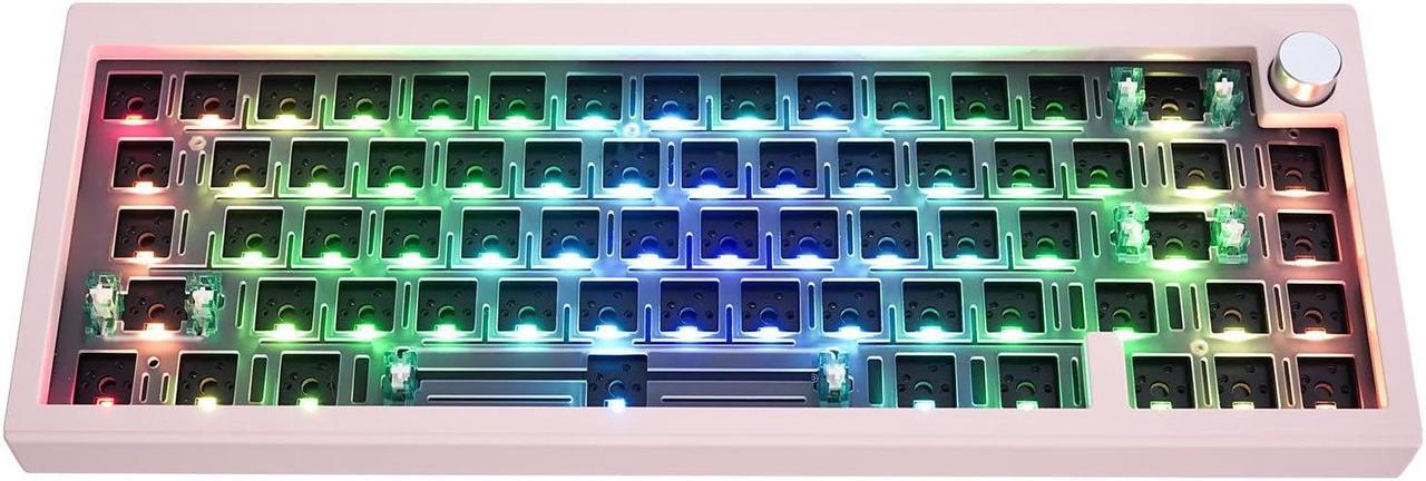 Main image of SUEHIODHY CIDOO V65 V2 Hot Swappable Mechanical Keyboard Kit, 65% Gasket Mount Aluminum CNC Casing with VIA Programmable Volume Knob Gaming Keyboard for Win/Mac (Pink)