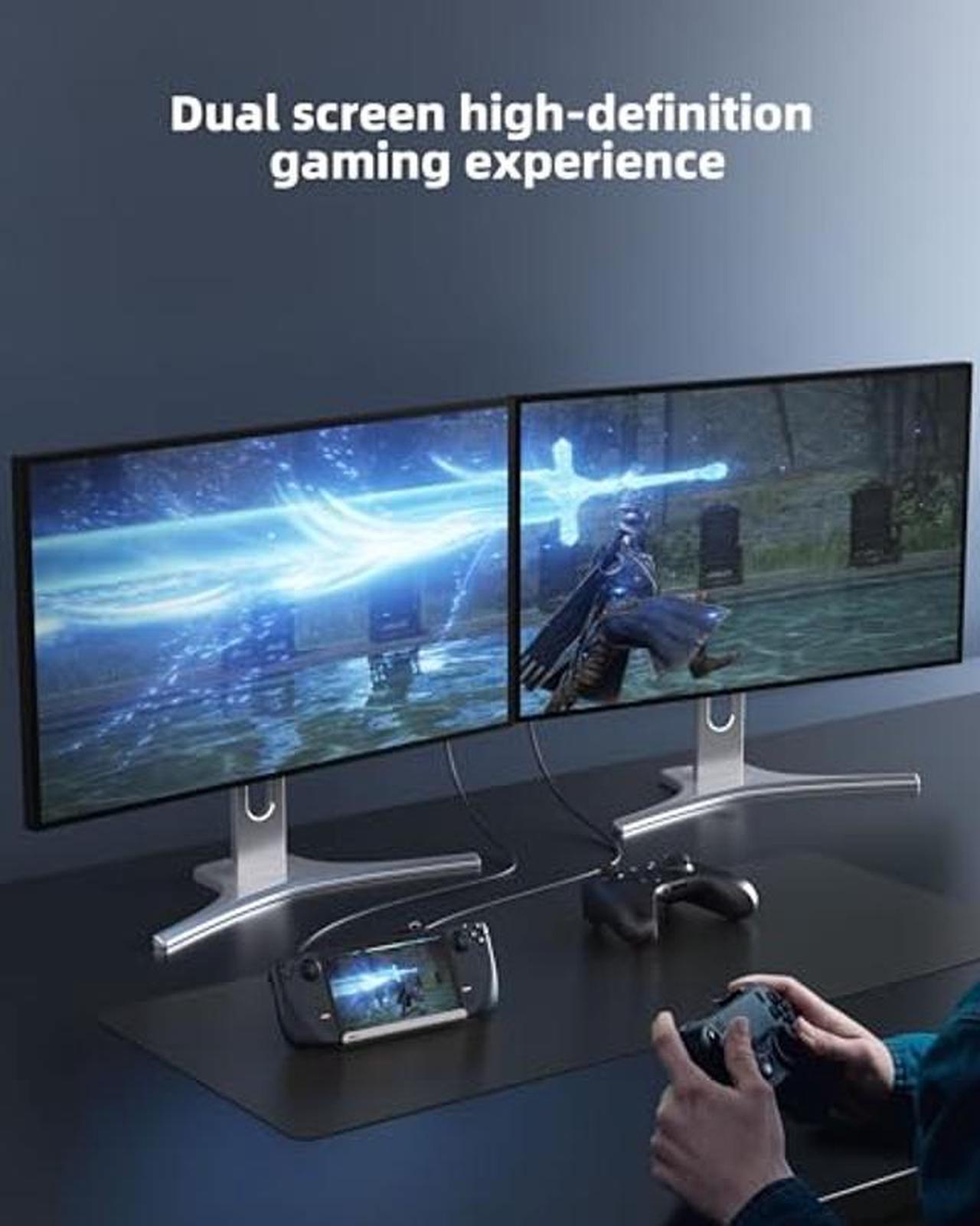 Alt view image 3 of 4 - M.2 Steam Deck Dock, Steam Deck Docking Station (7 in 1) with HDMI/DP 4K@60Hz, Gigabit Ethernet, 10Gbps USB 3.2, 100W USB C PD Charging, USB 2.0, Compatible with Valave Steam Deck & ROG Alloy