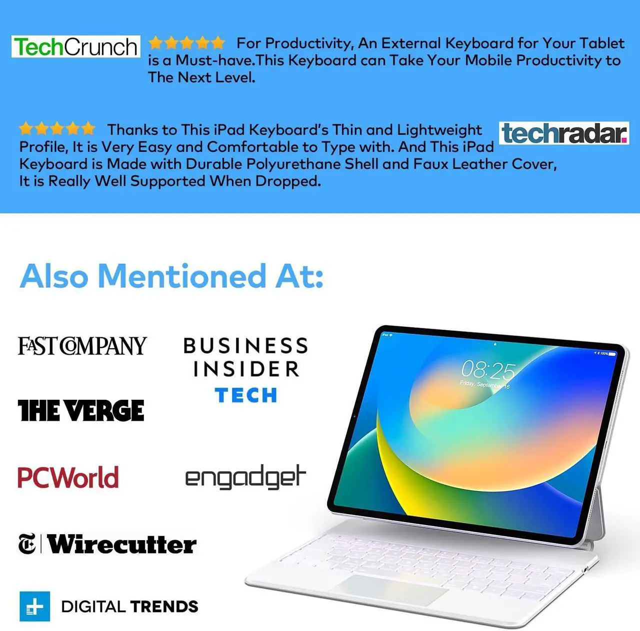 Alt view image 5 of 5 - Keyboard Case for iPad Pro 12.9 inch 2022-6th / 2021-5th / 2020-4th / 2018-3rd Generation - Magnetic Keyboard Case with Multi-Touch Trackpad - Floating Cantilever Stand- Backlit Wireless Keyboard