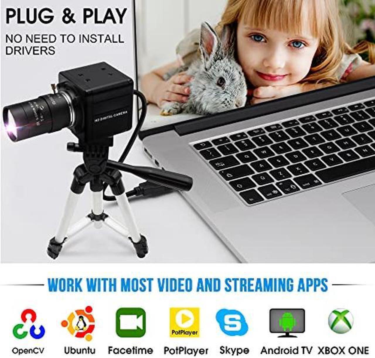 Alt view image 5 of 5 - IFWATER USB Camera 4K Ultra HD 5-50mm Zoom Manual Lens USB Web Camera,2160P USB Camera with IMX317 Sensor,10X Varifocus Camera Close-up USB Webcam Supports for Window/Linux/Raspberry Pi,Built-in Mic