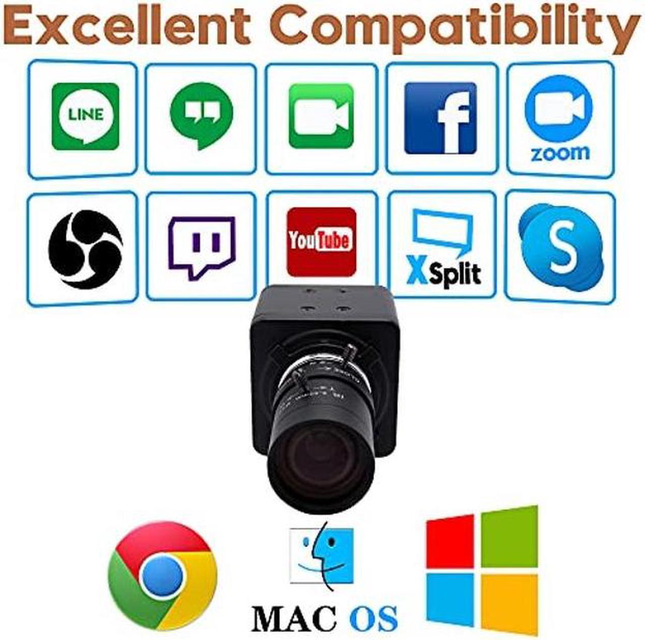 Alt view image 4 of 5 - 4K USB Camera Manual Zoom Webcam 5-50mm Variable Focus PC Camera for Computer Mini UVC USB2.0 Web Camera IMX317 Varifocal USB with Camera Industrial Video Close-up Camera for Laptop Android Mac