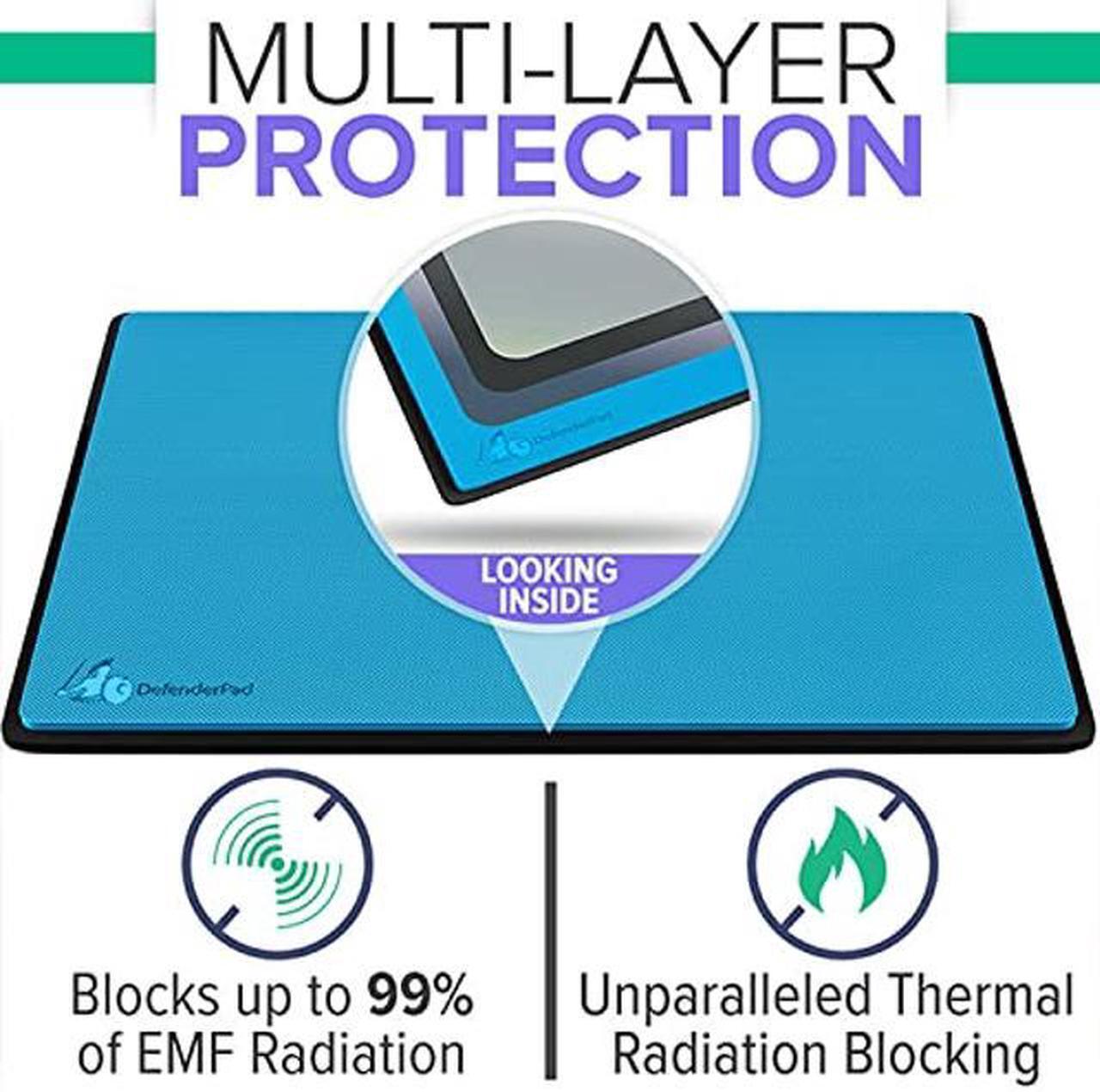 Alt view image 3 of 5 - DefenderPad Laptop EMF Radiation Protection & Heat Shield by DefenderShield - EMF Blocker Lap Pad & 5G Protector Computer Lapdesk Compatible with up to 17" Laptop, Chromebook, MacBook (Black)