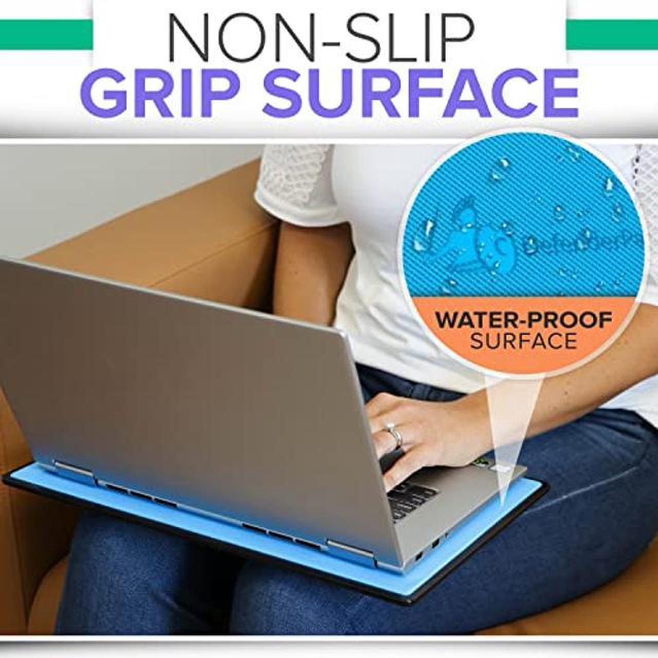 Alt view image 4 of 5 - DefenderPad Laptop EMF Radiation Protection & Heat Shield by DefenderShield - EMF Blocker Lap Pad & 5G Protector Computer Lapdesk Compatible with up to 17" Laptop, Chromebook, MacBook (Black)
