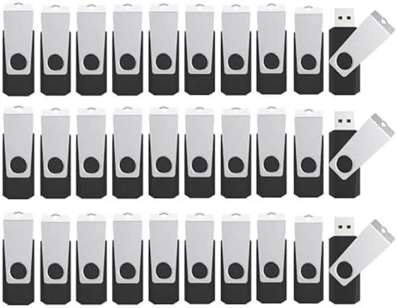 Main image of Wooolken 100 Pack 128 MB USB 2.0 Flash Drives Bulk with Lanyards Swivel Pen Drive Thumb Drive with LED Light,Ideal for Weddings,Office, School, Data Storage Backup