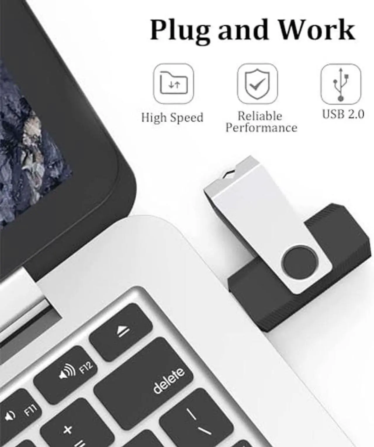 Alt view image 2 of 5 - Wooolken 100 Pack 128 MB USB 2.0 Flash Drives Bulk with Lanyards Swivel Pen Drive Thumb Drive with LED Light,Ideal for Weddings,Office, School, Data Storage Backup