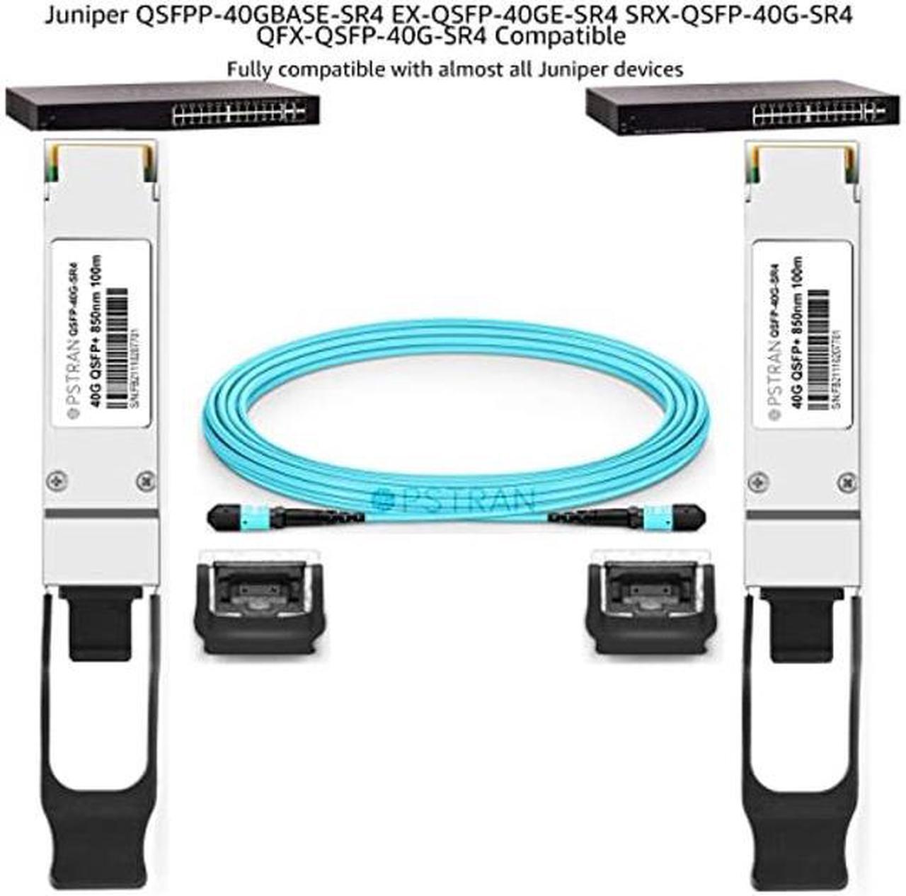 Alt view image 4 of 5 - OPSTRAN 40GBASE-SR4 QSFP+ Optical Transceiver Module Compatible for Juniper QFX-QSFP-40G-SR4 EX-QSFP-40GE-SR4 QSFPP-40GBASE-SR4 40G QSFP+ SR4 850nm 150m DDM MTP/MPO-12 MMF 4 Pack