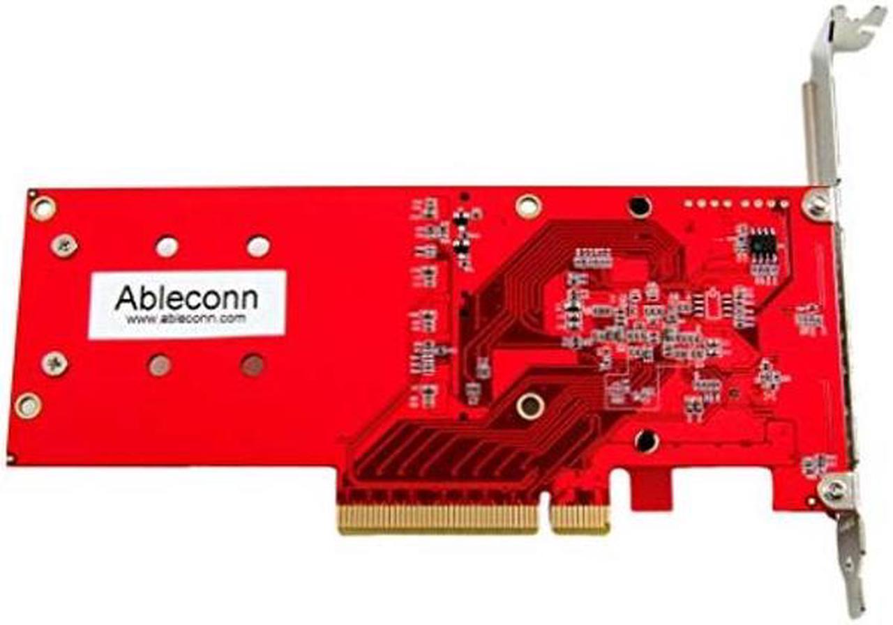 Alt view image 3 of 5 - Ableconn PEXM2-130 Dual M.2 PCIe NVMe SSD Adapter Card - PCI Express 3.0 x8 / x16 Support 2X M.2 NGFF (M-Key) PCIe NVMe SSD for Mac & PC (ASMedia ASM2824 Switch) - PCIe NVMe Adapter Dual
