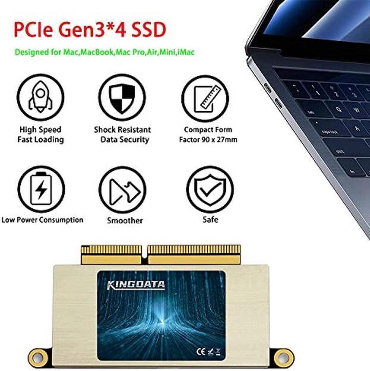 Alt view image 2 of 5 - KINGDATA SSD for MacBook 1TB NVMe PCIe Gen3x4 M.2, Internal Solid State Drive Upgrade for MacBook Pro A1708 (2016-2017)