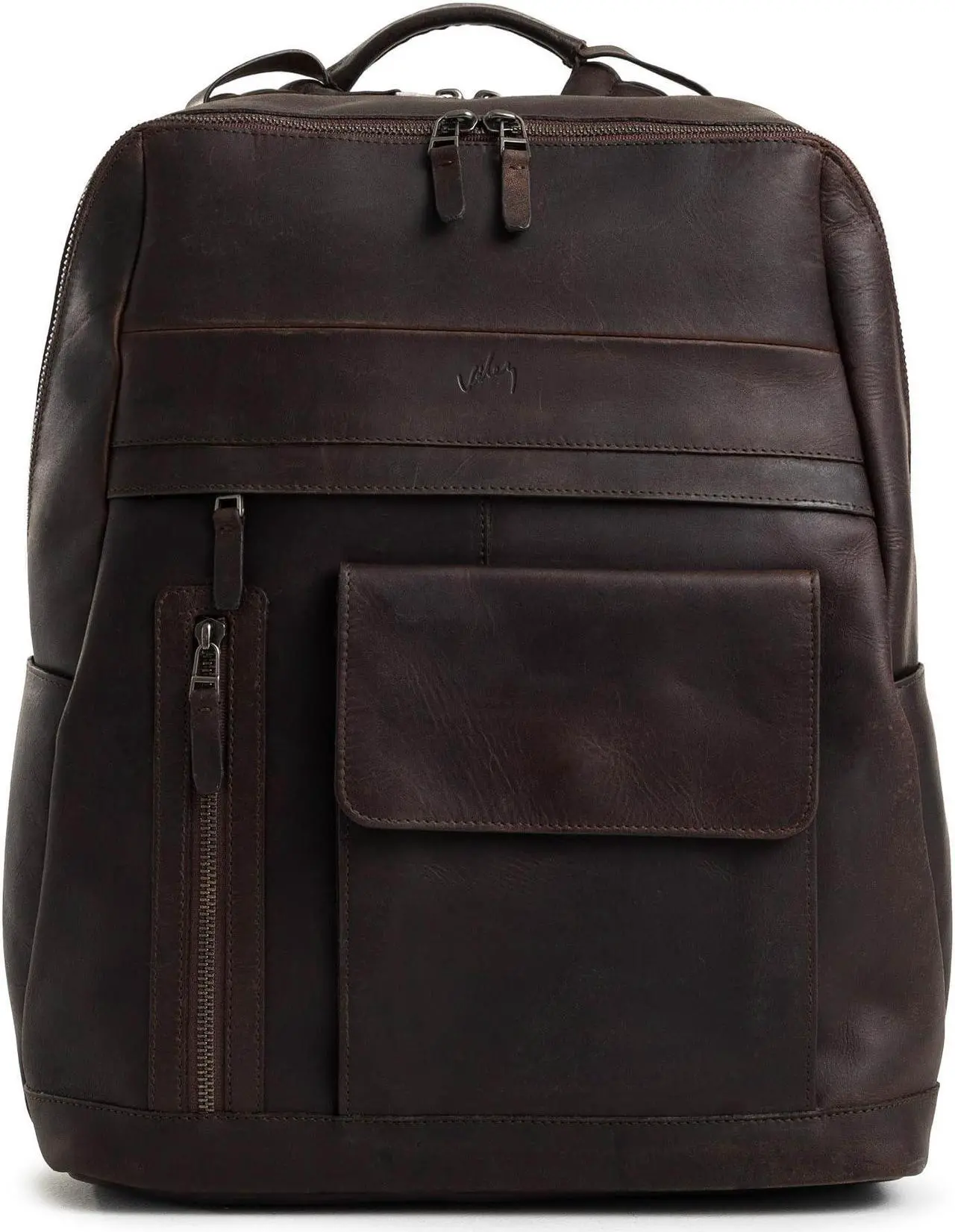 Main image of VELEZ Dark Brown Top Grain Leather Backpack For Men and Women | 17 inch Laptop Bag Large Capacity | Casual Daypack | Shoulder Backpacks | Business Travel Computer Bags