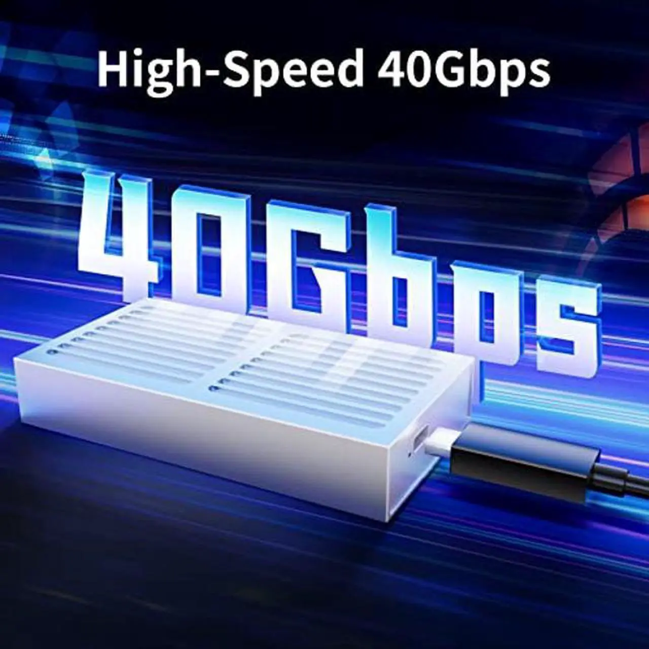 Alt view image 2 of 5 - ALYYDBG Aluminum 40Gbps M.2 NVMe SSD Enclosure, 8TB USB-C External Hard Drive for M1 M2 Pro/Max, Support 2280 B&M+M-Key PCIe, Compatible Thunderbolt 3/4 USB 4/3.2/3.1/3.0/2.0