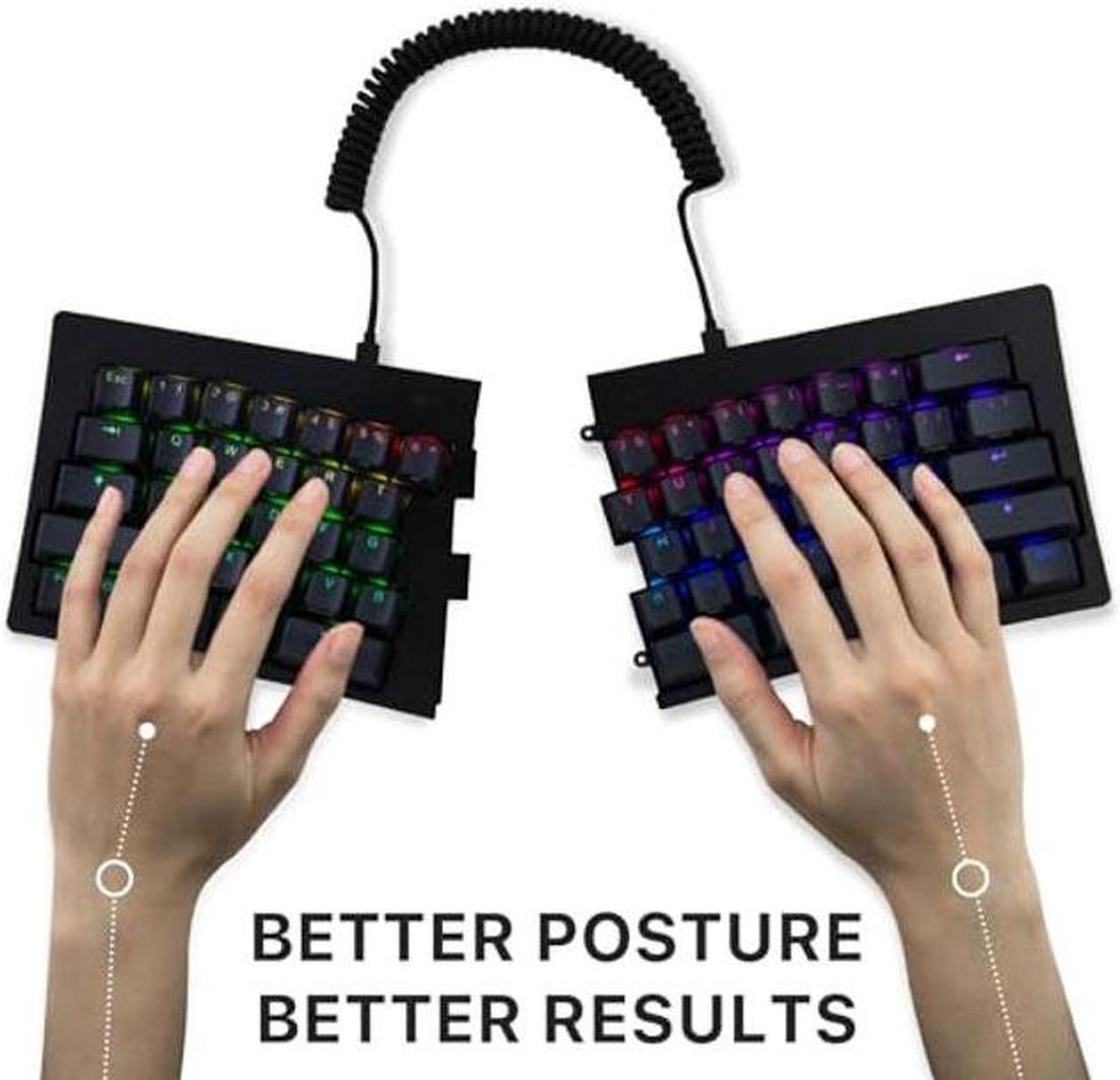 Alt view image 5 of 5 - BAROCCOMiSTEL MD600 Alpha BT RGB Black TKL Ergonomic Mechanical Keyboard, 60% Split-Alice Layout, PBT Double Shot Keycap (Transparent), Bluetooth5.0, Mac/Windows OS Compatible -Gateron G Pro Brown
