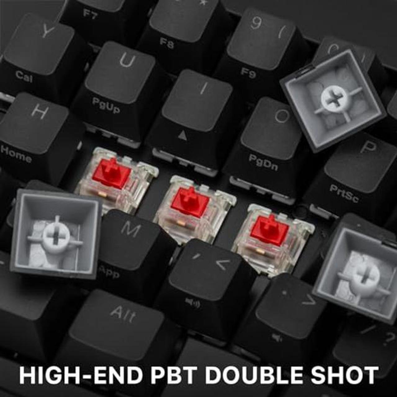Alt view image 4 of 5 - BAROCCOMiSTEL MD600 Alpha BT RGB Black TKL Ergonomic Mechanical Keyboard, 60% Split-Alice Layout, PBT Double Shot Keycap (Transparent), Bluetooth5.0, Mac/Windows OS Compatible -Gateron G Pro Brown