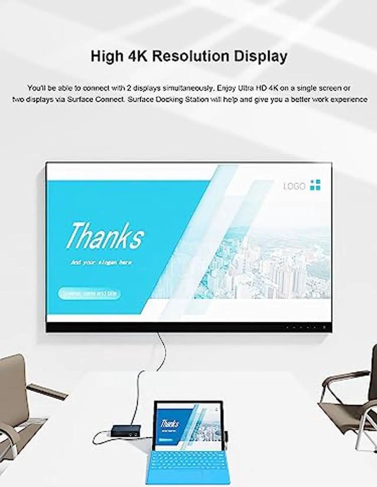 Alt view image 2 of 4 - Surface Pro Docking Station,Surface Dock with 90W Power Supply,Gigabit Ethernet,Mini DP*2,USB 3.0 * 4,Audio Compatible with Surface Pro 9/8/7/X/6/4/3,Surface Book,Surface Go,Surface Laptop/Laptop go