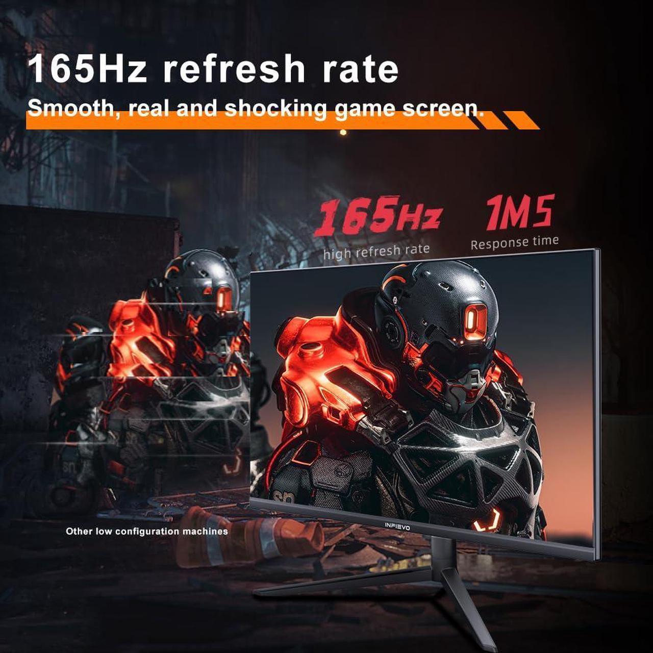 Alt view image 3 of 5 - INFIEVO Gaming Monitor 27 Inch QHD 1440P Computer Monitor 165Hz VA 1ms Built-in Speakers, FreeSync, Ultra-Thin PC Monitor, VESA Compatible, Tilt Adjustable, Liftable Stand, Eye Care, HDMI X2 /DP