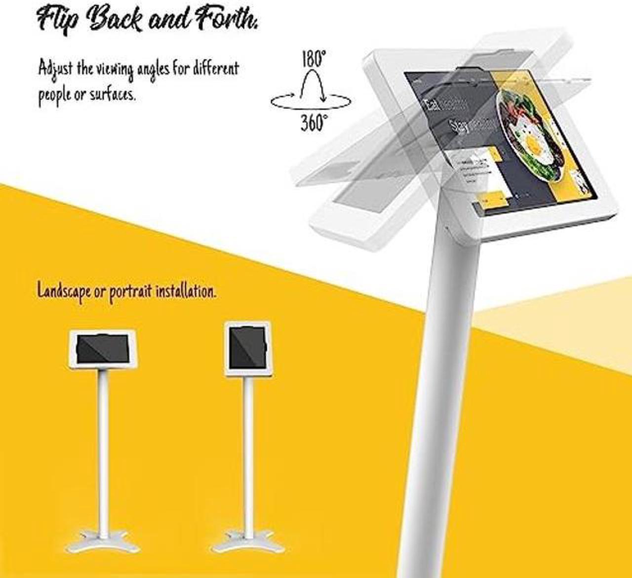 Alt view image 4 of 5 - Beelta iPad Kiosk Floor Stand - All Metal for 10.9 inch iPad 10th, Pro 11" 1 2 3 4, Air 4 5 Rotate Lockable BSF301WA