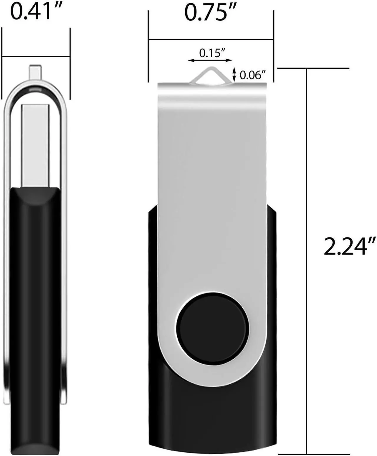 Alt view image 5 of 5 - AreTop 16GB Flash Drives 100 Pack, USB 2.0 Swivel Thumb Drives Bulk Pendrive USB Memory Stick Jump Drive USB Drives 16GB 100 Pack Flash Drives Bulk (100 Pack 16GB,Black)
